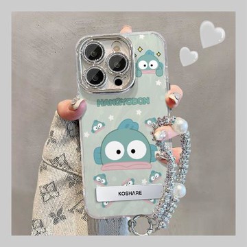 殼殼大世界滿屏趣味大頭丑魚適用蘋果16手機殼iPhone14新款13帶支架一體11羽紗殼15promax防摔12plus全包精孔