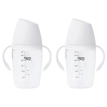 Tgm Rice Grain系列 吸管奶瓶 米粒型吸管杯 Tritan EX501材質 母嬰用品  白色  240ml  2個