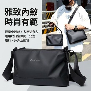 CS22 歐美潮流男士輕便斜背包  夏季小款三層大容量單肩包  通勤休閒小背包