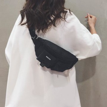 ins日系潮流胸包女時尚休閑帆布單肩斜挎包運動多功能工裝腰包男
