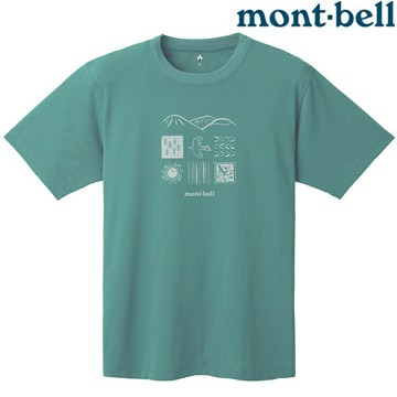 Mont-Bell Wickron 中性款 排汗衣/圓領短袖  1114843 Mountain Nature 山の自然 BGN 藍綠