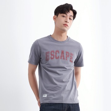 【ERSS】男裝 短袖 男生 t恤 短袖上衣 自由美好 印花T 麻灰【K70338】