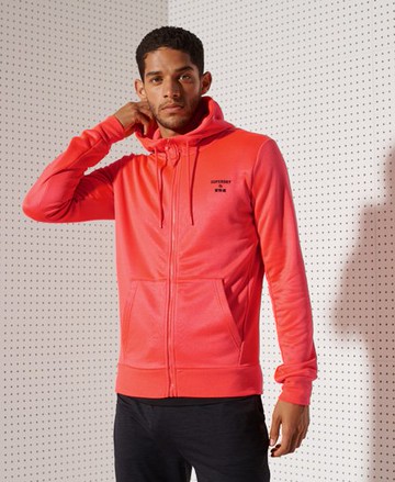 Superdry Men's Men's Sport Training Sport Zip Hoodie Red / Neon Red - Size: S