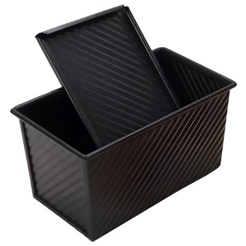 CHEFMADE 學廚 不沾波紋吐司盒 WK9287 黑色(金鋼黑)  21.1 x 12.2 x 11.9cm  1個