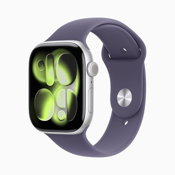 Apple Watch Series 11 (GPS) 46mm銀色金屬錶殼 + 霧紫色運動型錶帶(M/L)