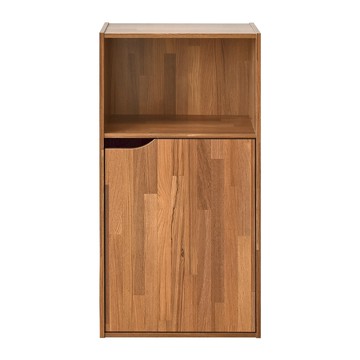 《HOPMA》日式單門三層櫃 台灣製造 收納櫃 儲藏櫃 書櫃 置物櫃 玄關櫃-拼版柚木