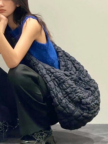 韓版包包 女云朵褶皺大包 個性小眾菱格大容量餃子包復古斜挎包【不二雜貨】