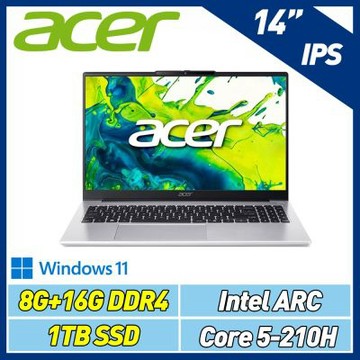 Acer 宏碁 Aspire Lite AL14-72P-59YA 14吋輕薄文書特仕筆電(Core 5-210H/8G+16G/1TB SSD/Win11)
