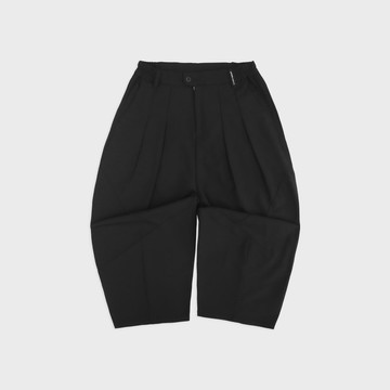 DYCTEAM - RePET雙層平紋_寬鬆拼接八分寬褲