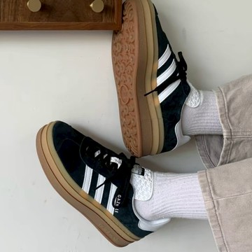 ADIDAS GAZELLE BOLD W 黑底白線 焦糖底 增高厚底 休閒鞋 女鞋 IE0876