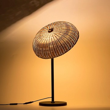 田園鬥笠草帽竹編臺燈  民宿茶室臺燈