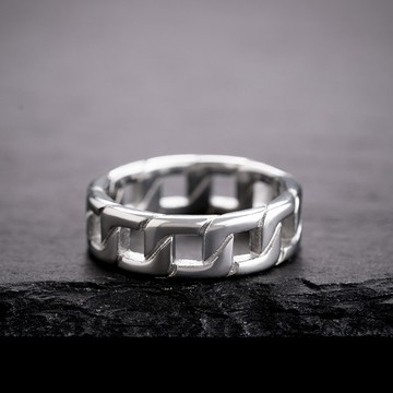 [鈦鋼]MARIGOLD生命交織圖騰戒指【KMD652】-銀