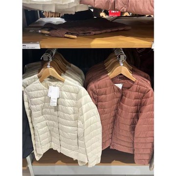 優衣女裝2025新款輕薄圓領內膽羽絨服女保暖V領內穿無領薄款外套