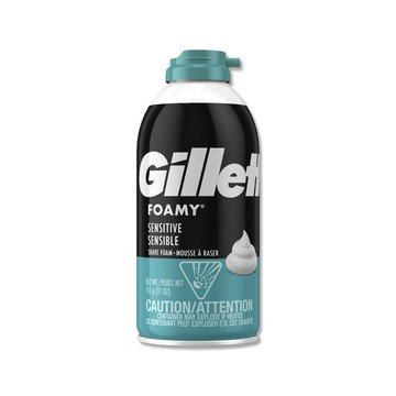 刮鬍泡 美國Gillette吉列-FOAMY經典男士極淨滑順溫和滋潤刮鬍泡-溫和藍311g/瓶(鬍鬚修容泡沫,男士清潔剃鬚膏)