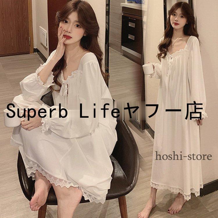ネグリジェ ロングワンピース レディース 春夏秋 姫系 レース ネグリジェ 楽天市場】ネグリジェ 春夏秋 長袖ネグリジェ 姫風ワンピース