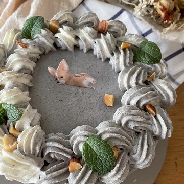 3日內出貨【奶油先生】芝麻慕斯戚風 (6吋)  生日蛋糕