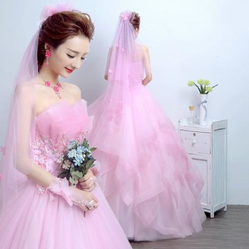 公主獨唱蕾絲韓版顯瘦婚紗禮服