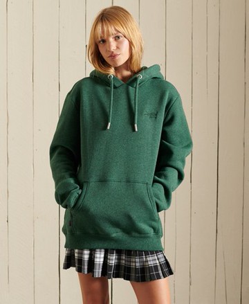 Superdry Women's Women's Loose Fit Vintage Logo Embroidered Hoodie Green / Heritage Pine Green Marl - Size: XS
