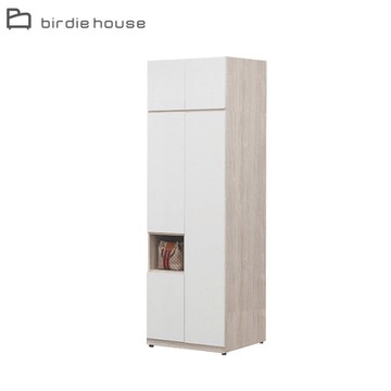 柏蒂家居-多里安2.7尺五門加高型衣櫃/衣櫥-雙吊桿+三置物格(衣櫃+棉被櫃)-80x60x241cm