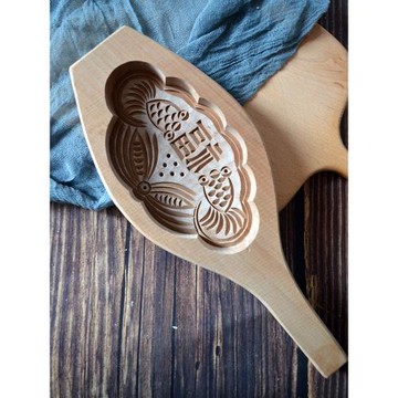 梨木手工大號半斤蓮蓬餑餑卡子饅頭模具糕點餑花烘焙木質模具加深