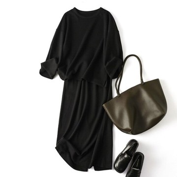 專為大人設計的簡約棉質衛衣套裝 黑色 210904-8 210905-8