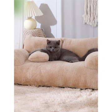 寵物沙發靠背式冬季保暖大號寵物貓沙發可拆洗狗窩貓窩帶抱枕