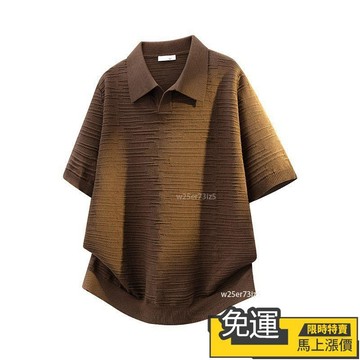 🔥熱銷🔥 男士 肌理感 針織Polo衫 夏季 老錢風 短袖 翻領上衣