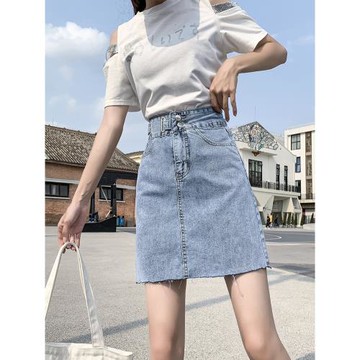 高腰牛仔短裙女春夏季2025新款春裝顯瘦百搭a字辣妹包臀半身裙子