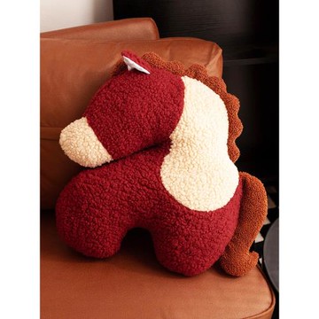 2026馬年吉祥物赤兔馬抱枕毛絨玩具床上玩偶娃娃小馬公仔生肖馬女