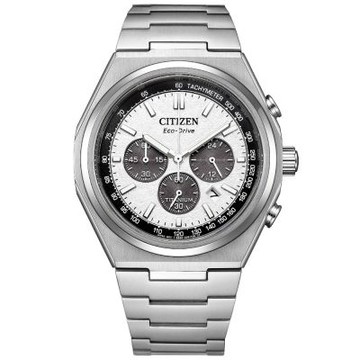 CITIZEN 星辰 Zenshin 韋禮安代言超級鈦光動能計時腕錶-42.5mm白色 CA4610-85A