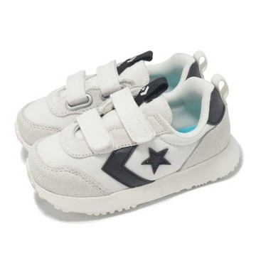 Converse 童鞋 Omega Trainer 小童 學步鞋 寶寶鞋 米白 黑 麂皮 魔鬼氈 A15561C