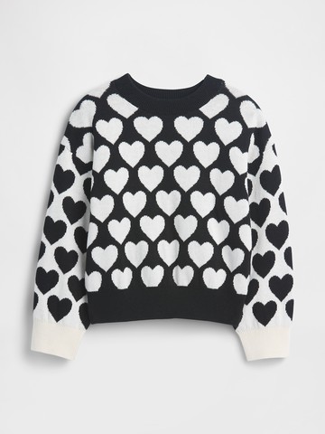 女幼童裝 純棉刺繡圓領長袖針織衫-黑色