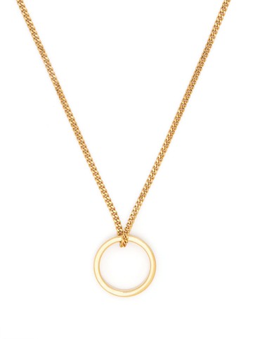 MM6 Maison Margiela - polished ring-pendant necklace - men - Brass - One Size - Gold