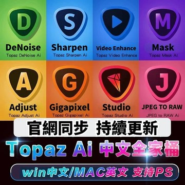 可移機 | Topaz Ai 全套 video enhance 中文版 win mac m1/m2/m3