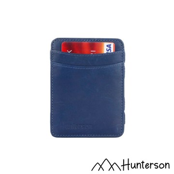 【Hunterson】深色皮夾-藍 HU-S1RFID-BLU