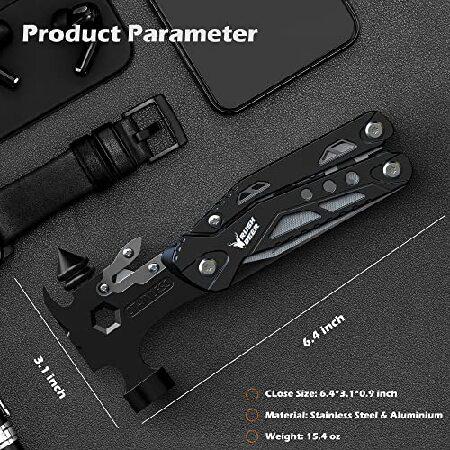 Upgraded Hammer Multitool Gift for Men Dad,16-in-1 Portable Multi Tool Pliers Survival Camping Gear,Cool Gadgets for Hiking Outdoor,Christmas Stocking