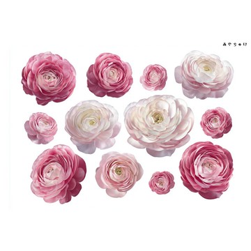 【10月新品4】20-22-0138 裁切紙・拼貼素材 毛茛花