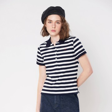 e.INDIGO條紋POLO衫