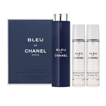 CHANEL香奈兒 BLEU藍色男性隨身淡香水 20ml*3