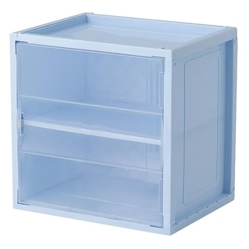 方塊收納箱 有隔板 PP塑料材質 台灣製造  藍色  外徑38 x 29.5 x 38cm  1個