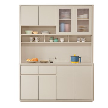 直人木業-UL莫蘭迪奶油風上下櫥櫃組152公分