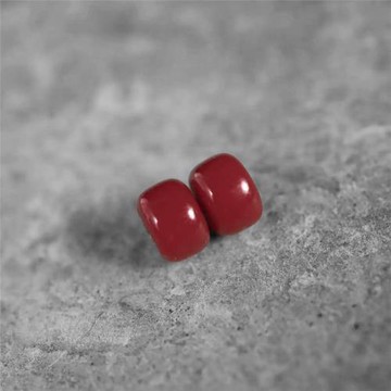 8mm紅色老料器天珠配珠散珠腰珠隔珠頂珠佛珠念珠配飾飾品配件