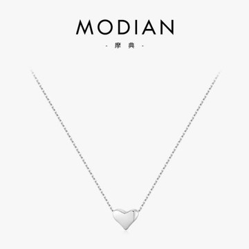 MODIAN日韓項鏈女夏純銀S925鎖骨鏈簡約氣質愛心小眾設計感choker