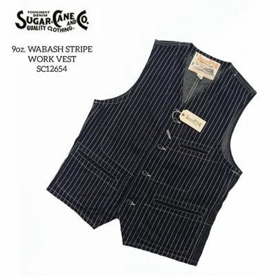 SUGAR CANE 9oz. WABASH STRIPE WORK VEST シュガーケーン SUGAR CANE 9oz. WABASH STRIPE WORK VEST シュガーケーン