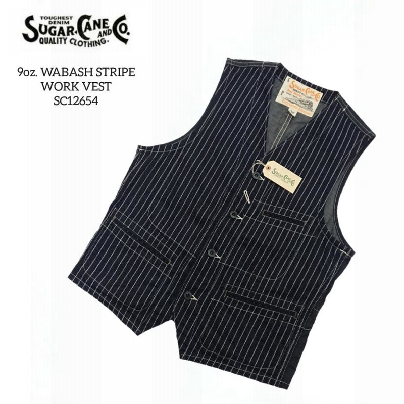 SUGAR CANE 9oz. WABASH STRIPE WORK VEST シュガーケーン