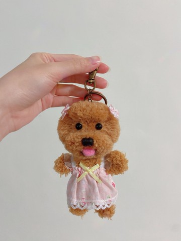 純手工可換裝紅貴賓鑰匙圈