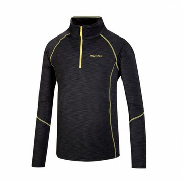 【【蘋果戶外】】山林 32P01-11 深灰 男款 遠紅雲彩保暖衣 半門襟 長袖排汗衣 秋冬保暖登山 Mountneer