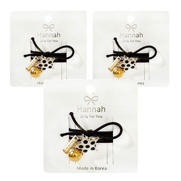 韓國 Hannah 正韓造型髮束 3個  金色 + 白色 + 黑色