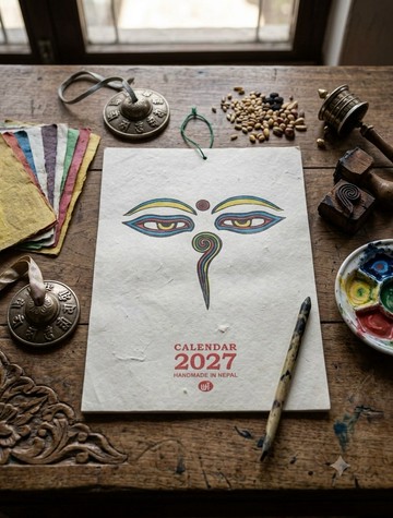 2027年尼泊爾手工紙掛曆-佛眼禪韵
