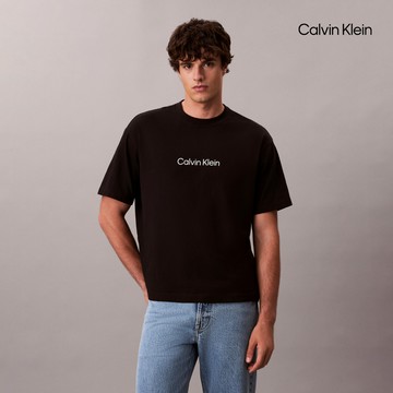 【Calvin Klein】 CK Calvin Logo 圓領上衣_黑色